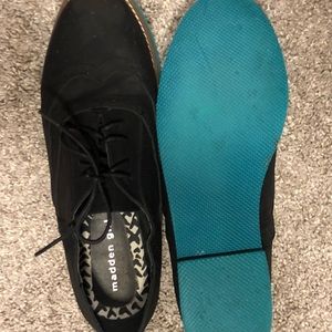 Madden girl black suede loafers size 8.5.